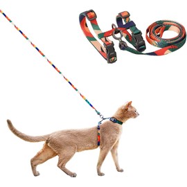 pidan Juego de arnés y correa para gatos, a prueba de escapes, arnés ajustable para gatos grandes y pequeños, arnés ligero y suave para caminar,