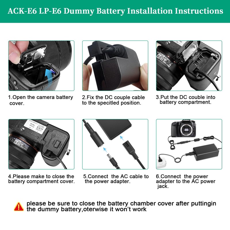 Gonine for Canon R6 Mark II Dummy Battery LP-E6 LP-E6NH