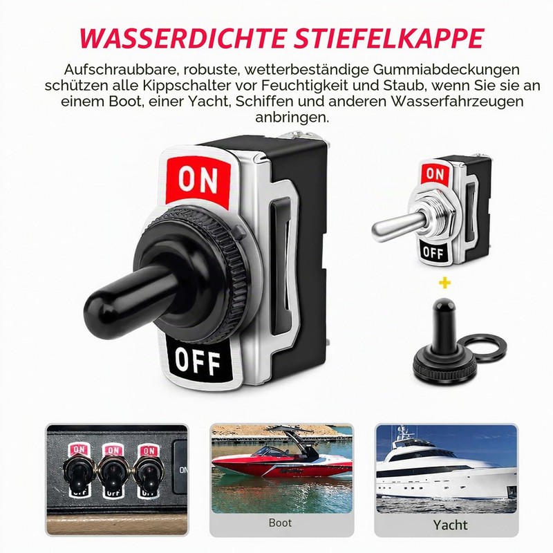 Gebildet Toggle Switch 10A/12VDC, 6A/24VDC, ON/OFF Rocker Switch, SPST 2-pin