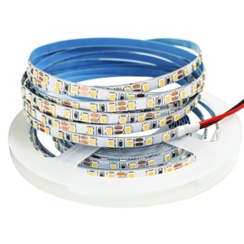 Tesfish Tira de luz LED de 12 V, 5 mm de ancho, blanco cálido, 3000 K, 5 m, 2835, IP20, 120 ledes/m, total de 600 ledes, tira de luz para dormitorio, cocina decoración