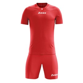 Zeus Man Woman Unisex Suit Kit T-shirt Pants Shorts Football Soccer Five-a-Side Championship Red Promo (L)