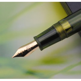 JINHAO DADAO 9019 Fountain Pen Acrylic Ink Pen with Ink Converter (Fine Nib, Transparent Olive Green)