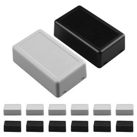 12 Pieces Electronic Instrument Project Enclosure ABS Plastic Housing with Lid Junction Box Black Electrical Project Plastic Waterproof Electronic Project