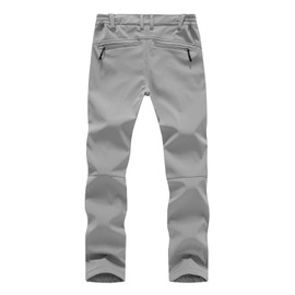 YSENTO Women's Fleece Lined Pants Winter Snow Ski Waterproof Insulated Softshell Hiking Mountain Pants Light Grey Size XS