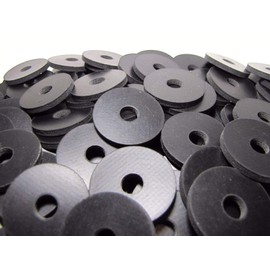 (100 Pack) 2 Ply Nylon Reinforced Neoprene Rubber Washers - 1 1/4" OD X 5/16" ID X 1/8" Thickness 70 Duro