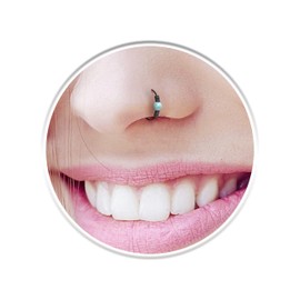 White Opal Black Nose Ring 20 Gauge - 3mm Opal Nose Piercing Hoop 925 Silver - Hypoallergenic Nose Jewelry