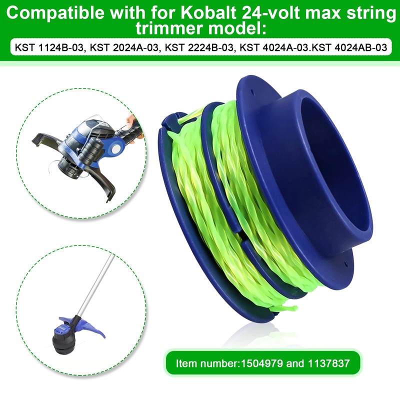 KLS124-03 Dual-line Spool 0.080'' 20Ft Compatible with Kobalt 24-Volt KST
