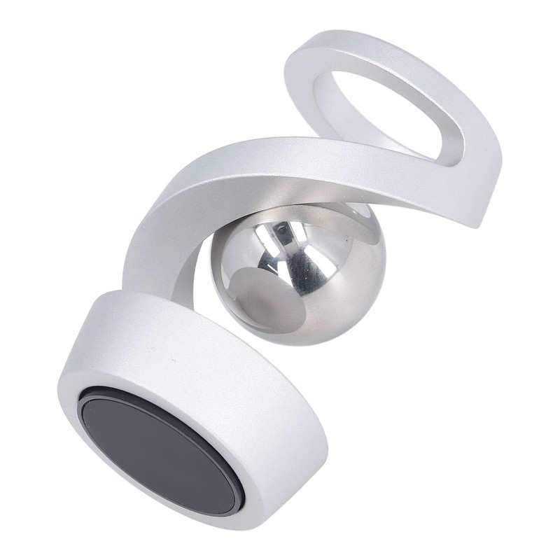 Desktop Suspended Gyroscope Reduce Anxiety Silver Bead Aluminium Alloy Rotating