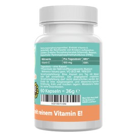 Vitamin E Capsules – High Dose – 100 mg / 150 IU – Quality from Germany – Natural – Vegan – No Additives – Vegetable Tocopherol – Small Capsules Instead of Tablets Vitamineule®