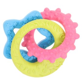 BESPORTBLE 3-in-1 Pet Dog Chewing Toy Interactive Squeaky Molar Plaything for Puppies Small Dogs Teething Toy for Dogs Random Color