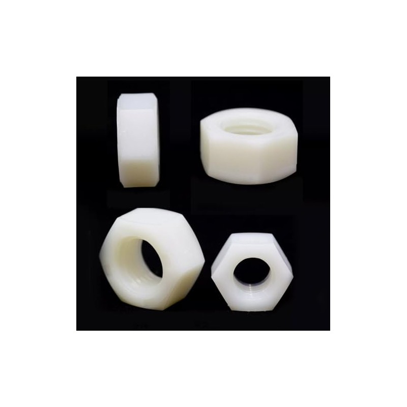M8 (8mm) White Plastic Nuts Form-A Flat Nylon Washer (Pack