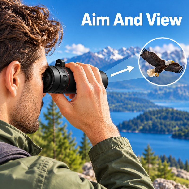 Portable Monocular Telescope with BAK4 Prism, IPX4 Water Resistant Compact