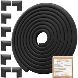 Dekukar Edge Corner Protection Baby Proofing (Large 4.4 m Edge 8 Corner Protection), Heavy-Duty Soft NBR Foam Furniture Fireplace Tables Safety Bumper Protection Guards (Pre-Taped, Easy Installation)