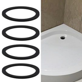 ECSiNG Pack of 4 90 mm Drain Siphon Replacement Rubber Drain Seal 105 mm x 85 mm x 4 mm Replacement Rubber Washer for Drain Fitting in Bathroom O-Ring for Shower Trays