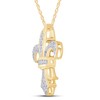 AFFY 1/4 Ct Cubic Zirconia Fleur-de-Lis Pendant in 14K Yellow