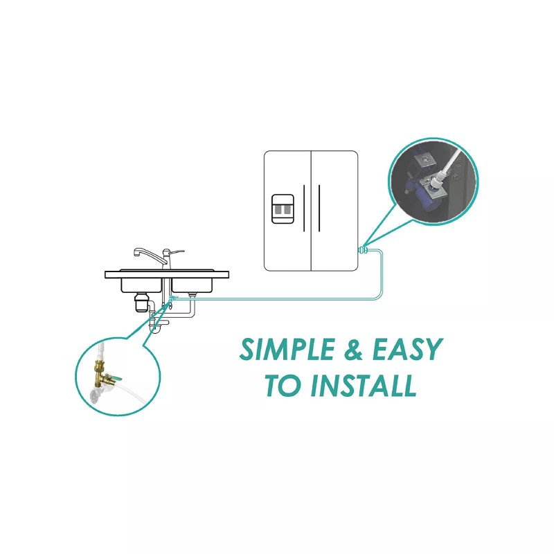 Metpure Ice Maker Fridge Install Kit – Stop Tee-Valve-3/8" Fittings,