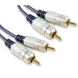 Cables 4 ALL 15m Supreme 2x Phono Audio Cable/Fully Screened/Audio Lead/OFC / 15 Metre