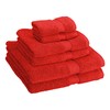 Superior Egyptian Cotton Solid Towel Set, 6-Piece, 6PC, Candy Apple
