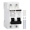 DIHOOL Solar Disconnect Switch,10 Amp 2 Pole,Non Polarized,12V/24V/48V/110V/220V/400V,AC/DC Circuit Breaker,DIN