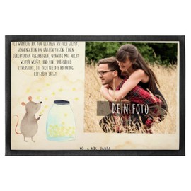 Mr. & Mrs. Panda 50 x 75 cm Personalisierte Foto Fußmatte Maus Sterne - Geschenk, Wunsch, Tiermotive, Tiere, Gute Laune, Kindergeburtstag, lustige