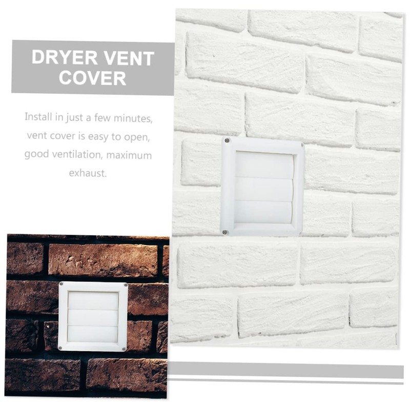 LABRIMP Dryer Vent Cover Louvered Exterior Wall Vent Hood for
