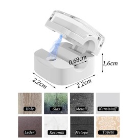 Beiyan Pack of 8 cable wall clips (transparent white)