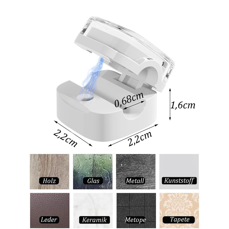 Beiyan Pack of 8 cable wall clips (transparent white)