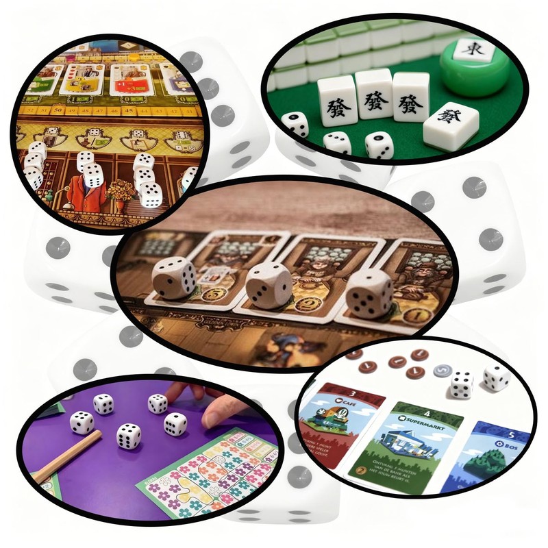 HUIKKJP Large 1.0 inch (25 mm) Dice Set (6 Pieces)