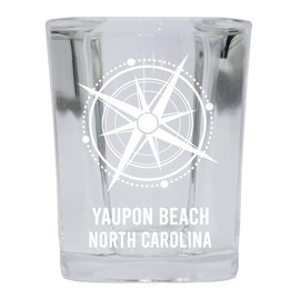 R and R Imports Yaupon Beach North Carolina Beach Souvenir 2 oz Square Base Shot Glass 2 Pack