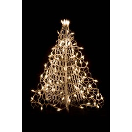 Crab Pot Christmas Trees 2' White Wire with100 Clear Incandescent Mini Lights