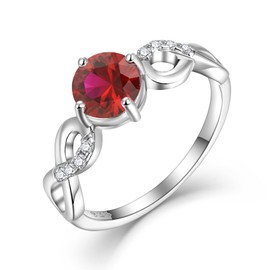 STARCHENIE Infinity Promise Ring for Women 925 Sterling Silver Ruby Ring Size7, Metal, Created Ruby