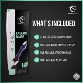 Generic Silicone Remover Tool, Extra Grip Support, Caulk Remover, Silicone Scraper Tool, 3 in 1 Caulking Tool Kit, Silicone Caulking Tools, Window Scraper, Grout Remover, Sealant Application tool