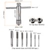 HARFINGTON T-Handle Ratchet Tap Wrench + Metric Tap Set, 7pcs