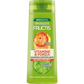 Garnier Fructis Strengthening Shampoo for Brittle Hair, Shatterproof, for Strong and Healthy Hair, with Vitamin C and Biotin, Vitamins & Strength, 250 ml