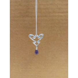 GUESS Brand New Guess Sterling Silver Heart Love Adjustable Pendant Necklace 16.5"