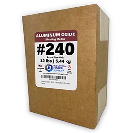Industrial Mineral Supply Aluminum Oxide - 12 LBS - Sand Blasting Abrasive Media for Sandblasters, Sandblast Guns and Blast Cabinets (#240 Grit (Extra Fine))