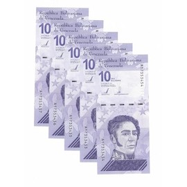 WORLDCOLLECTOR 5 x 10 Million Bolivar Soberano Uncirculated, New UNC