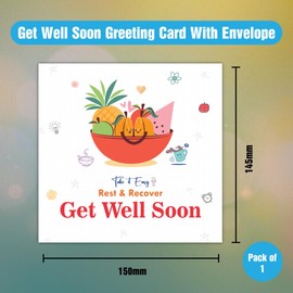 Papa Prints Get Well Soon Cards for Men (145 x 150 mm) Get Well Soon Card for Men Get Well Greeting Cards with Envelope