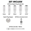 CASOMAN 3/8-Inch Drive Spark Plug Socket Set, 6-Point, Include Extension