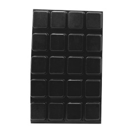 Rubber Bumpers Self Adhesive Large - 20 Pack - Non Slip Rubber Feet for Electronics - 1 Inch Square Black Bumper Pads