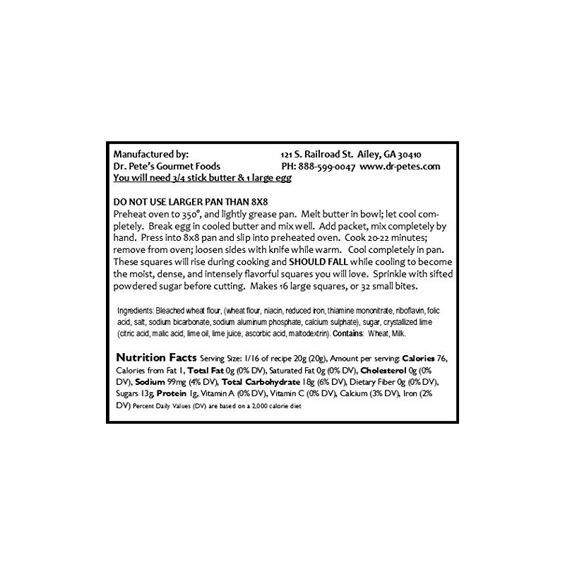 Key Lime Squares Baking Mix
