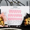 TENPAL Glossy Press on Nails Medium Almond,Sheer Ballet Pink Color