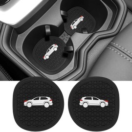 DWKJMYCP 2PCS Car Cup Holder Coaster Compatible with 2019-2025 Toyota RAV4 Silicone Non-Slip Cup Holder Coasters for Toyota Interior Accessories(Black&White)