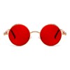 FEISEDY Retro Gothic Steampunk Sunglasses Round Metal Frame Punk Circle