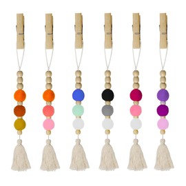 SHMZK 6 PCS Felt Ball Car Diffuser, Hanging Tassel Diffuser Car Air Freshener Bead Aromatherapy Diffuser, Car Vent Clip Essential Oil Diffuser, Car Interior Decorative Charm (Bright)
