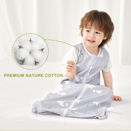 Nivolltha Super Soft 1 TOG Baby Sleeping Bag, 100% Cotton Spring & Autumn Sleeping Bag 6-18 Months for Infant Toddler, Newborn Essentials, Bear