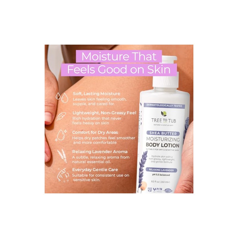 pH 5.5 Balanced Lavender Lotion For Sensitive Skin With Eco-Friendly