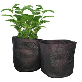 Spudulica 2 Gallon Non-Woven Grow Bags | Black Fabric Garden Planters | Durable Fabric Vegetable, Flower, Potato and Herb Planter Growing Bags | Planter with Handles | Pack of 5