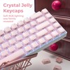 HITIME XVX Keycaps, Cute Pink Crystal Jelly Keycaps 75 65