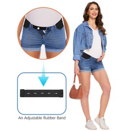 fitglam Women's Maternity Jean Shorts Under Belly Maternity Lounge Denim Shorts Pregnancy Comfy Clothes with Elastic Panel